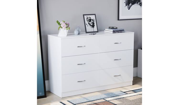 Vida Designs Riano 6 Drawer Chest - White