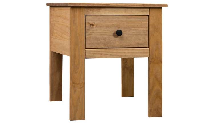 Walplus 1 Drawer Solid Pine Wood Bedside Cabinet - Natural - 46 x 40 x 57 cm