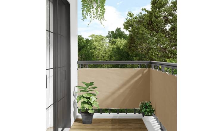 Walplus Polyester Oxford Balcony Screen - Beige - 75 x 400 cm