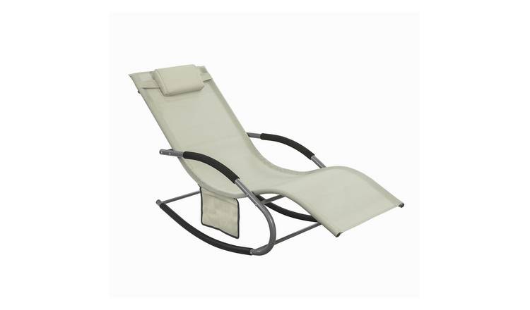 SoBuy Outdoor Garden Seating Sun Lounger Rocking Chair - Beige