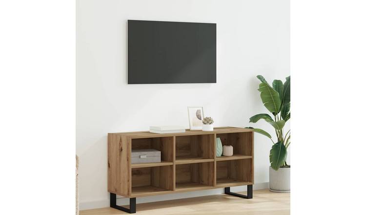 Walplus 6 Shelf Engineered Wood TV Cabinet - Artisan Oak - 103.5 x 30 x 50 cm
