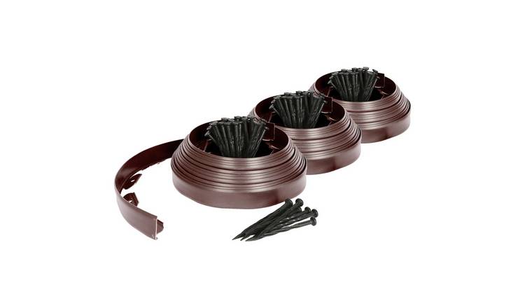 Harbour Housewares Flexible Plastic Lawn & Path Edging - 30m x 4cm - Brown