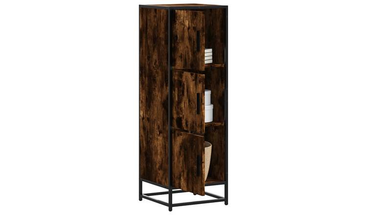 Walplus Engineered Wood Highboard - Dark Oak - 35.5 x 35 x 106.5 cm