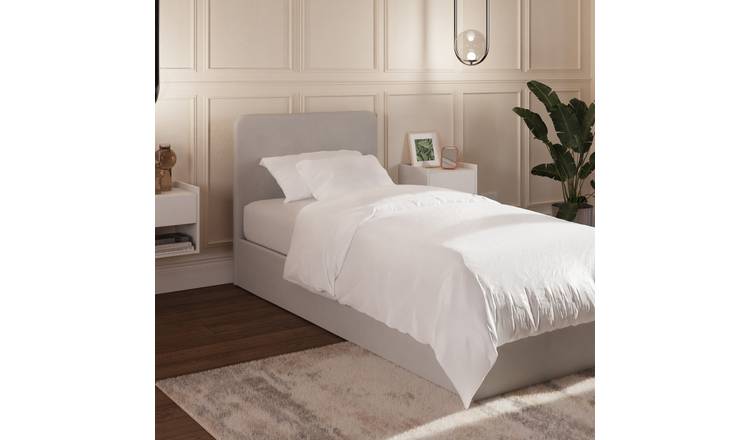 GFW Chiswick Single Velvet Side Lift Ottoman Bed - Grey