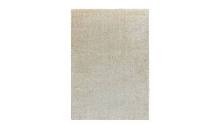 Mega Flooring Beige Shaggy Plain Rug - 80 x 150cm