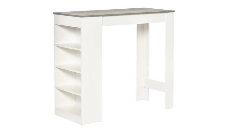 HOMCOM Bar Table with 4 Tier Shelf - Grey