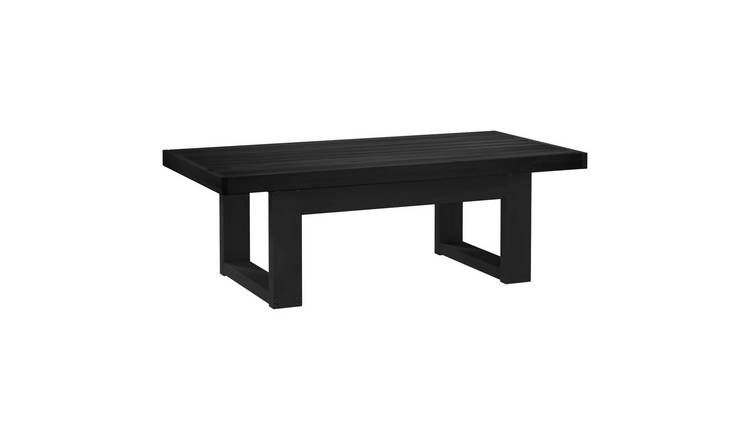 Walplus Solid Pine Wood Coffee Table - Black - 119 x 60 x 40 cm