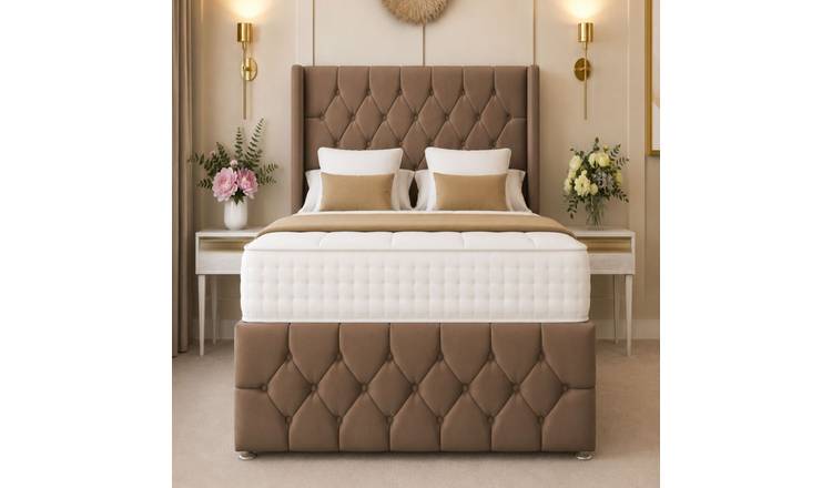 Bed Choices Deluxe Small Double Ottoman Bed with 54" Headboard - Taupe