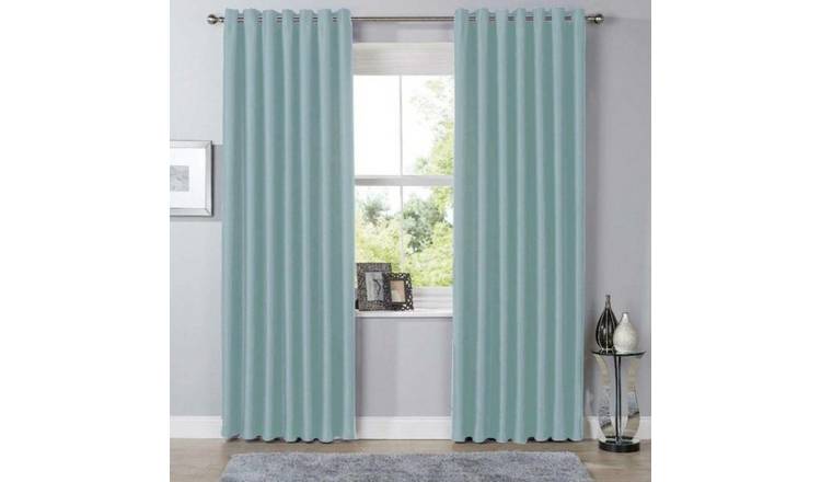 New Edge Blinds Duckegg Blackout Eyelet Curtains - 117cm x 137cm