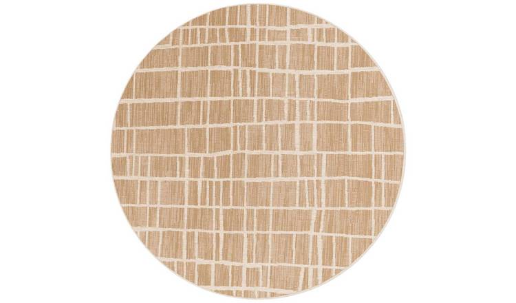 Ted Baker White Indoor Outdoor Crouch Round Abstract Round Rug - 160cm