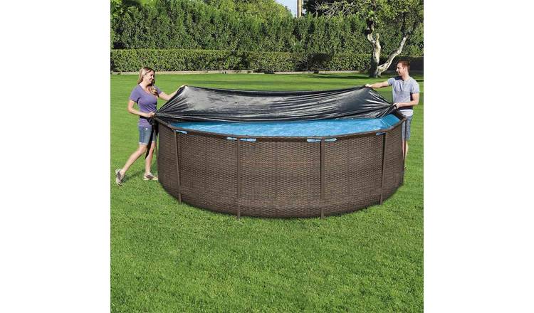 Walplus Round for 366 cm Pools PVC Pool Cover - Anthracite - 366 cm