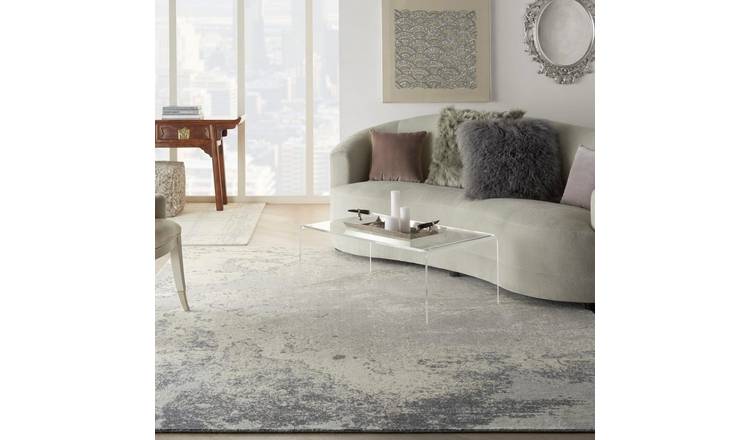 Mega Flooring Silver Modern Abstract Rug - 168 x 244cm