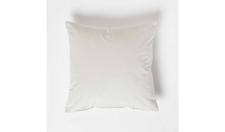 Homescapes Cream Velvet Cushion - 45 x 45 cm