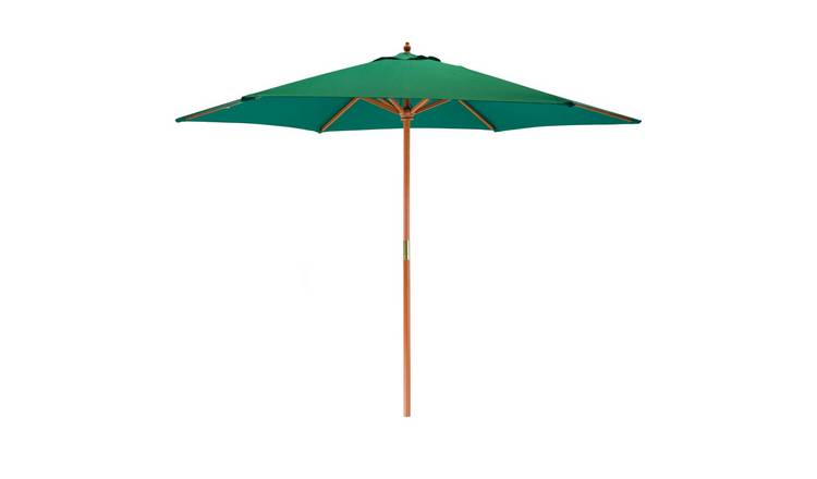 Harbour Housewares Wooden Garden Parasol - 2.7M - Green