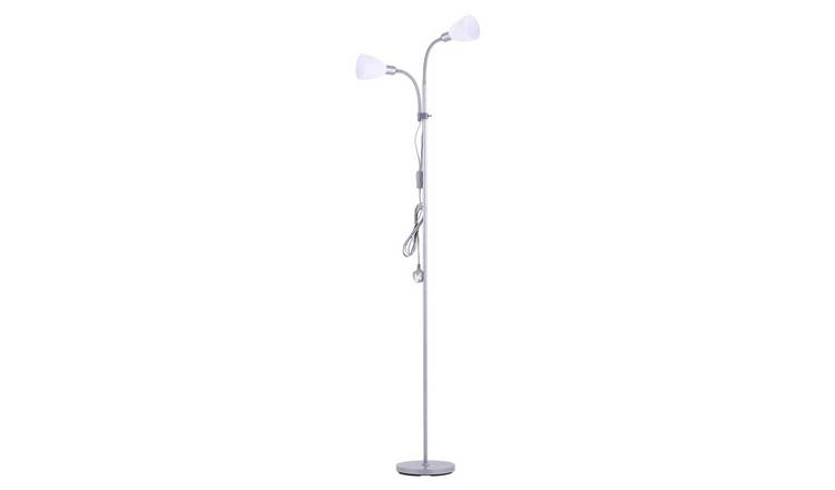 Living and Home Adjustable Mother and Child Floor Lamp - Silver Grey