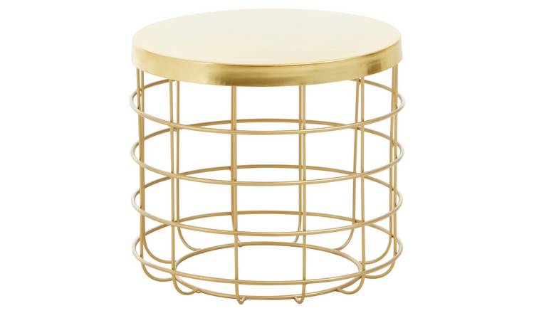 Orsina Pali Caged Base Side Table – Gold