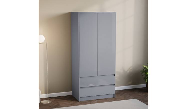 Vida Designs Glinton 2 Door 2 Drawer Wardrobe - Grey