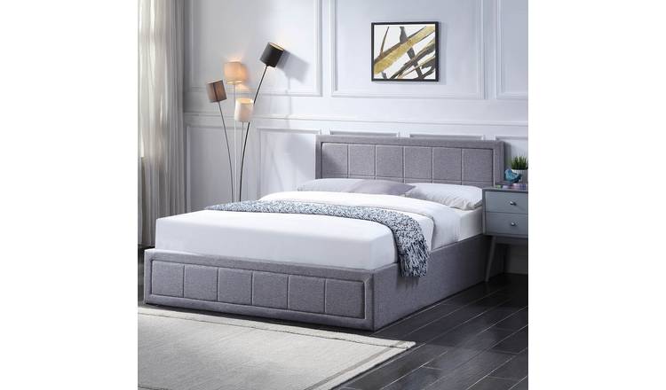 Home Treats Small Double 4ft Ottoman Bed With Hybrid Mattress - Grey