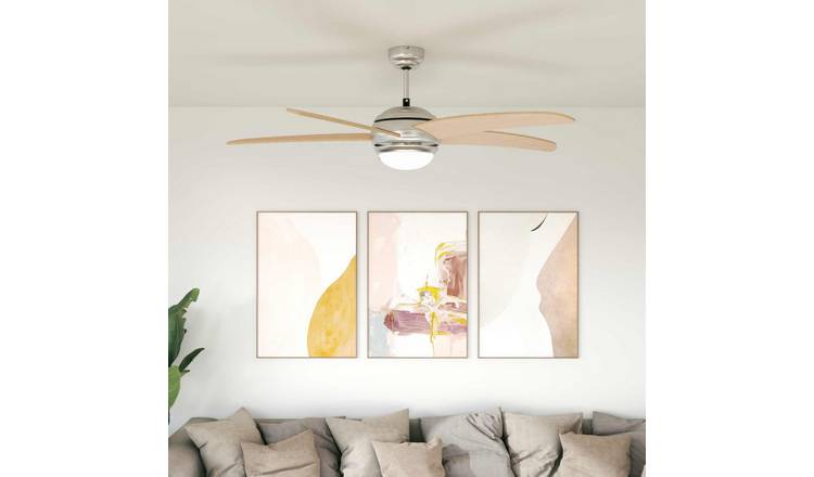 Walplus Steel Ceiling Fan with Light Sonoma - Sonoma - 130 x 42 cm
