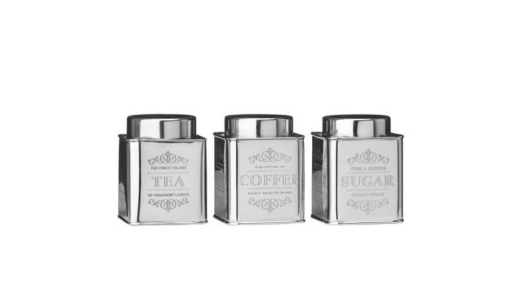 Orsina Chai Stainless Steel Tea Coffee and Sugar Canister Set