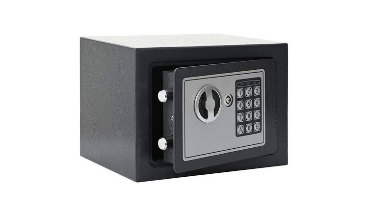 Walplus Steel Digital Safe with Lock - Dark Grey - 23 x 17 x 17 cm