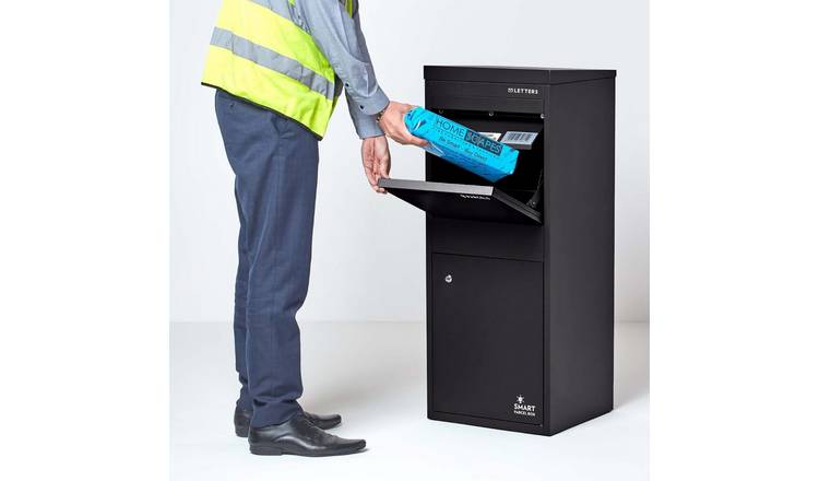 Smart Parcel Box Galvanised Steel Large Secure Delivery Box - Black