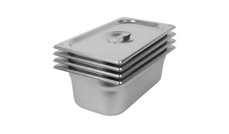 Argon Tableware Gastronorm Containers with Lids 1/3 - 3.5L - Set of 4