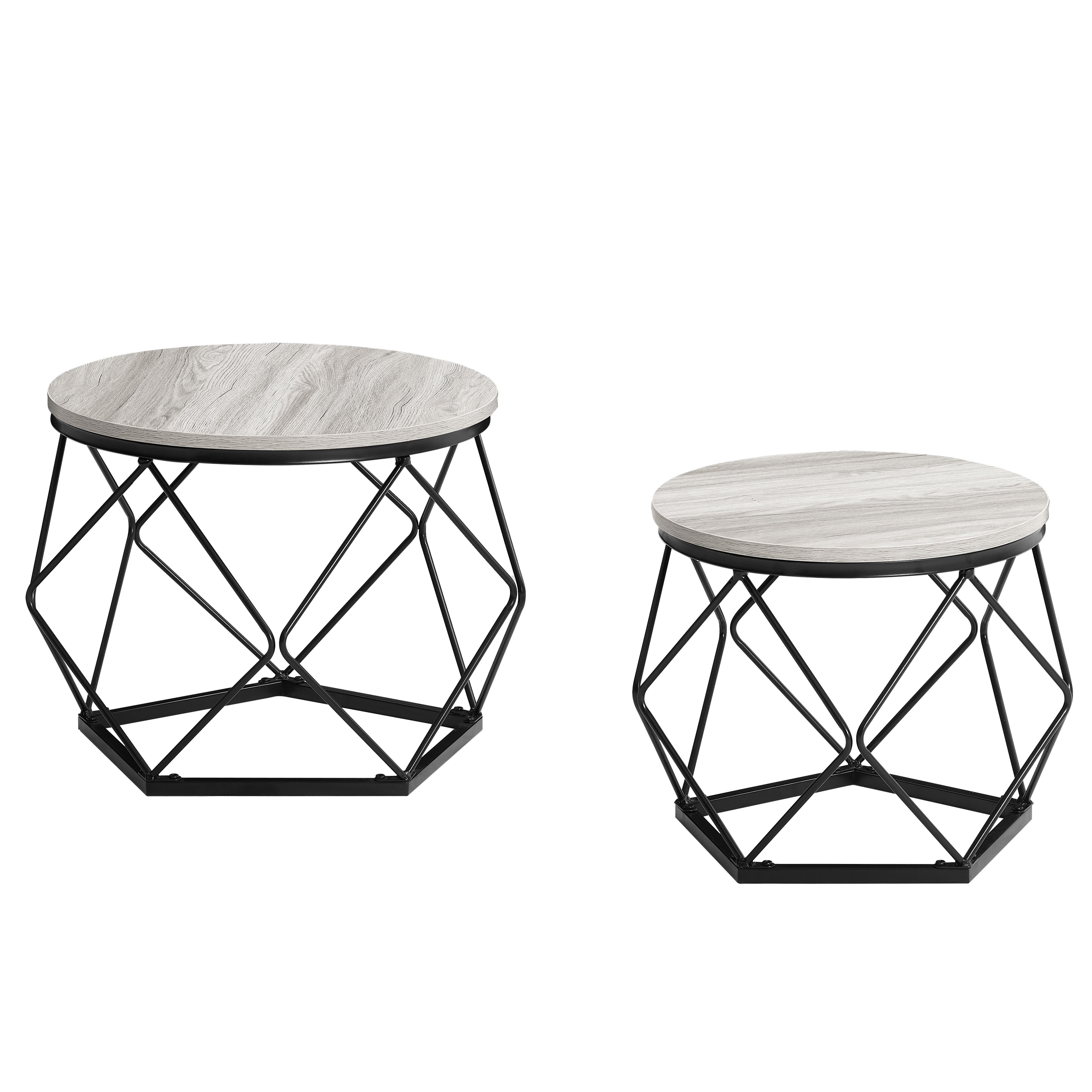 Vida Designs Brooklyn Nest of 2 Geometric Tables - Grey - Image 8