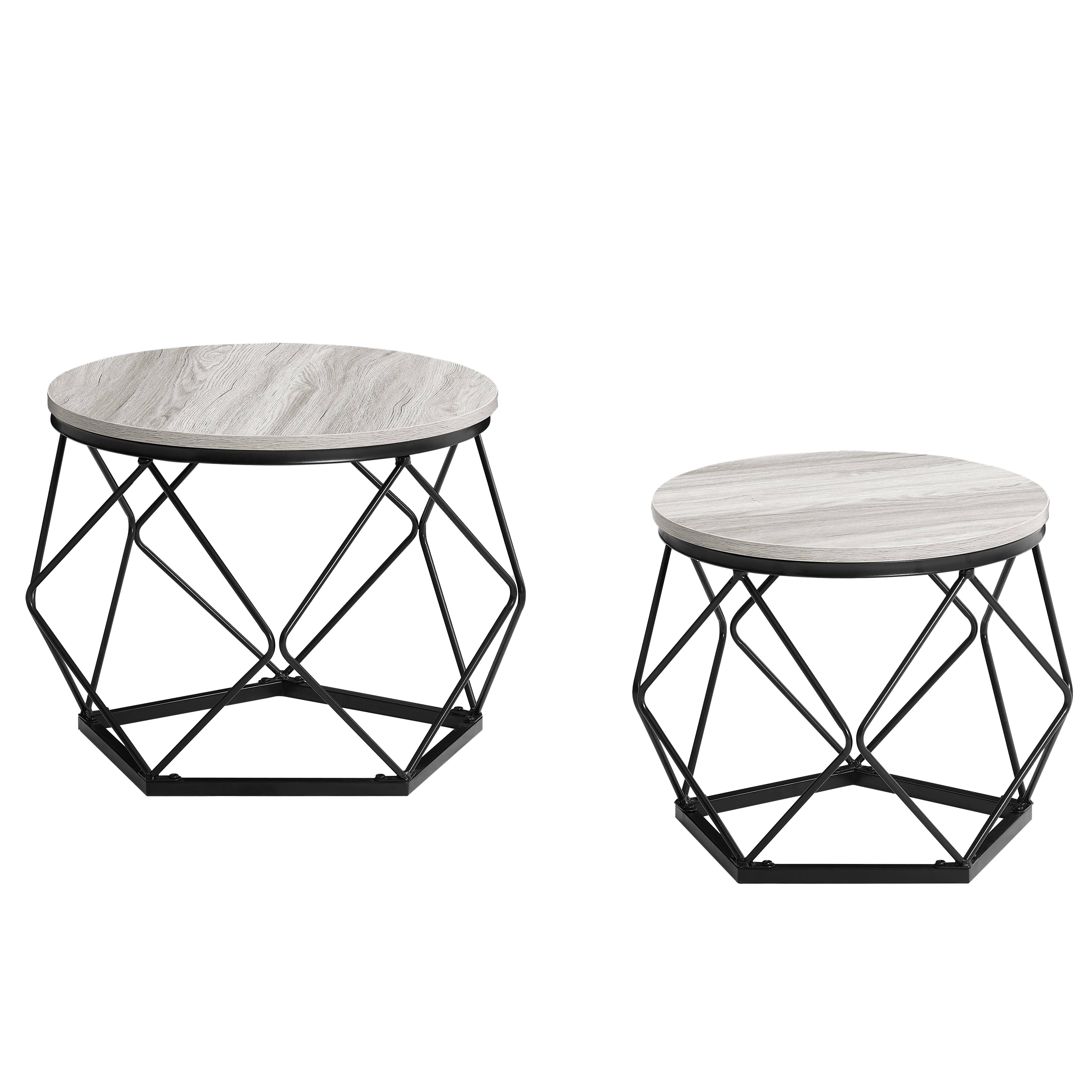 Vida Designs Brooklyn Nest of 2 Geometric Tables - Grey - Image 8