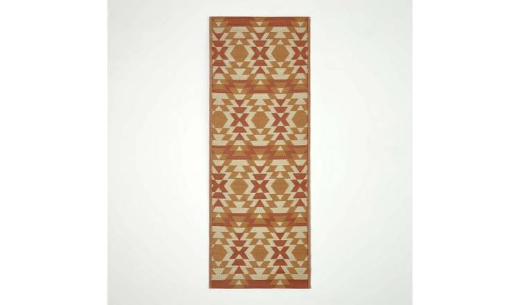 Homescapes Anya Aztec Waterproof Reversible Outdoor Rug - 75 x 200 cm