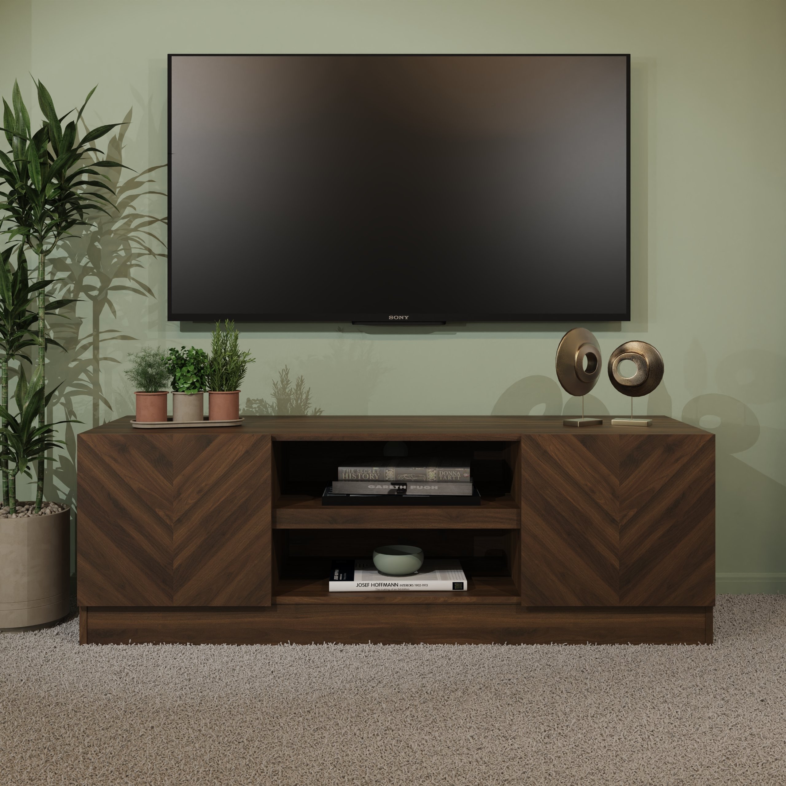 GFW Catania TV Unit - Walnut - Image 1