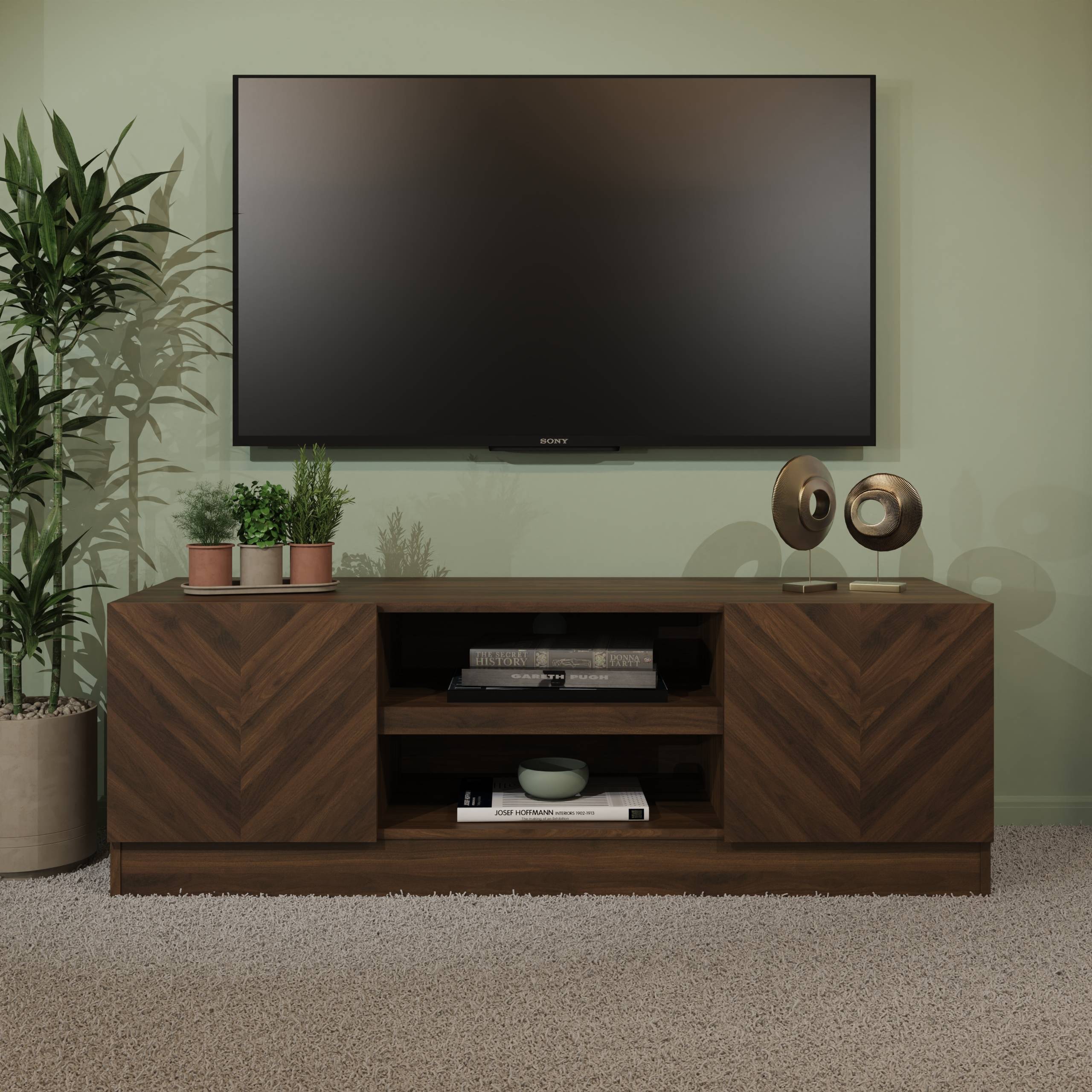 GFW Catania TV Unit - Walnut - Image 1