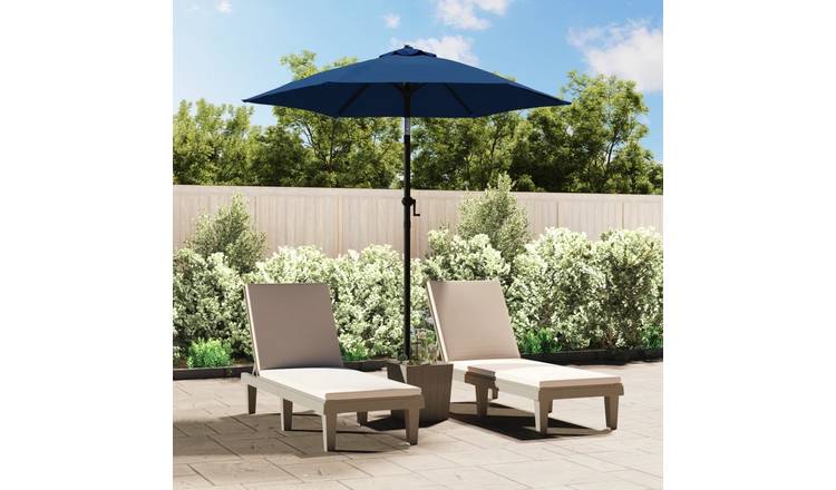 Walplus Polyester Garden Parasol - Blue and Dark Grey - 200 x 224 cm