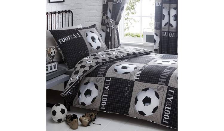 Portfolio Home Football Black And Grey Duvet Cover Set - Double