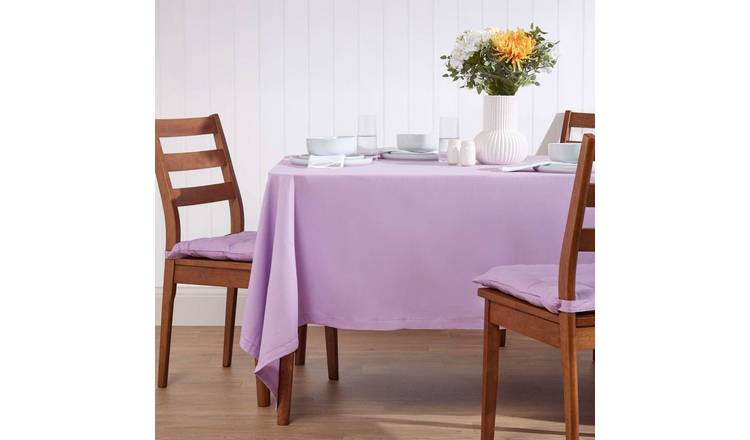 Homescapes Cotton Tablecloth - 178 x 300 cm - Lilac