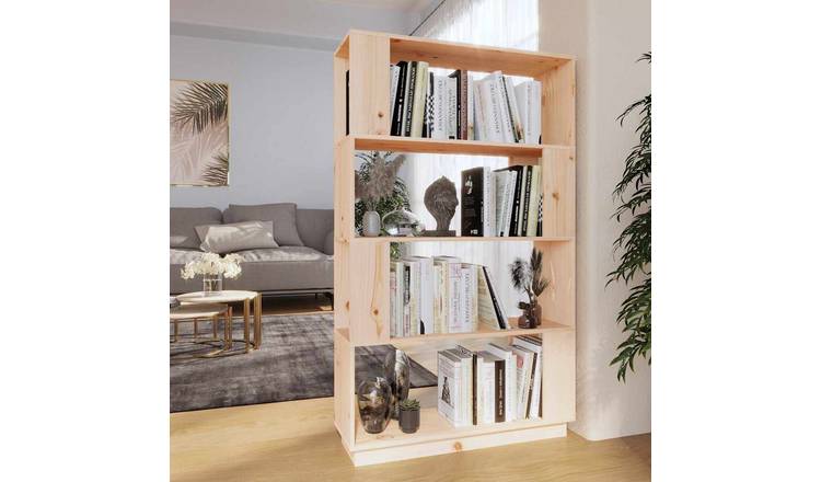 Walplus Solid Pine Book Cabinet - Brown - 80 x 25 x 132 cm