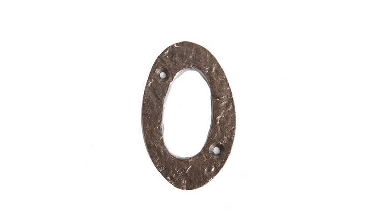 Hammer & Tongs Rustic Iron Numeral - Number 0 - Raw