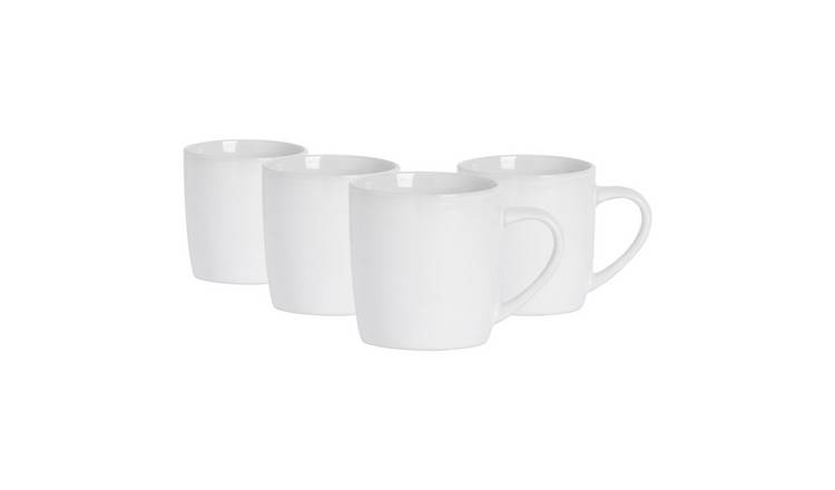 Argon Tableware Coloured Coffee Mugs - 350ml - White - Pack of 4