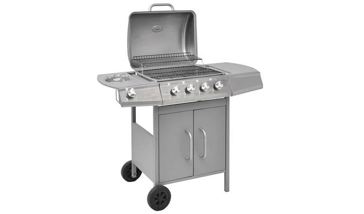Walplus Gas Barbecue Grill 4+1 Cooking Zone - Silver - 104 x 55.4 x 97.7 cm