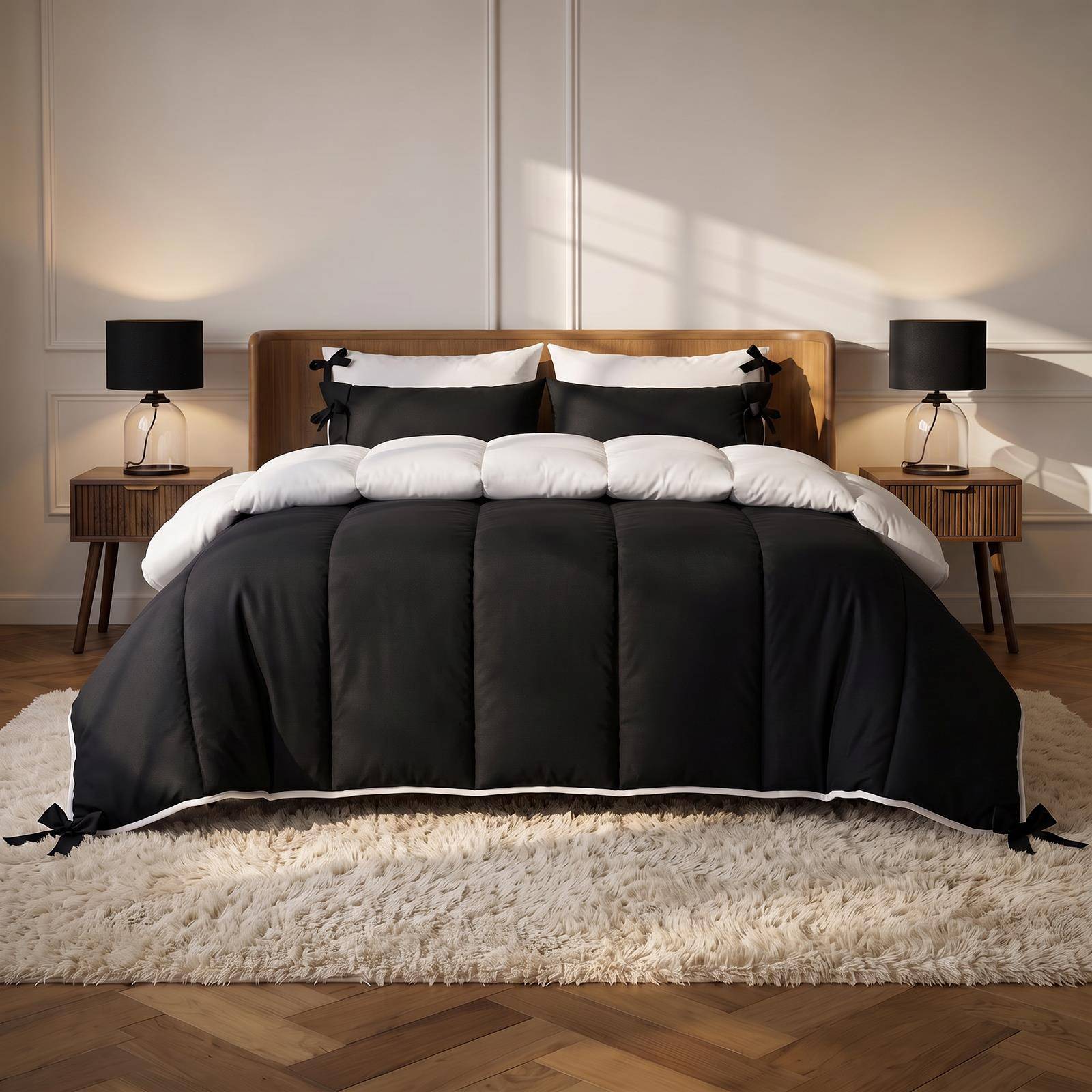 OHS Bow Corner Coverless 7.5 Tog Mono Duvet Set - Double - Image 1