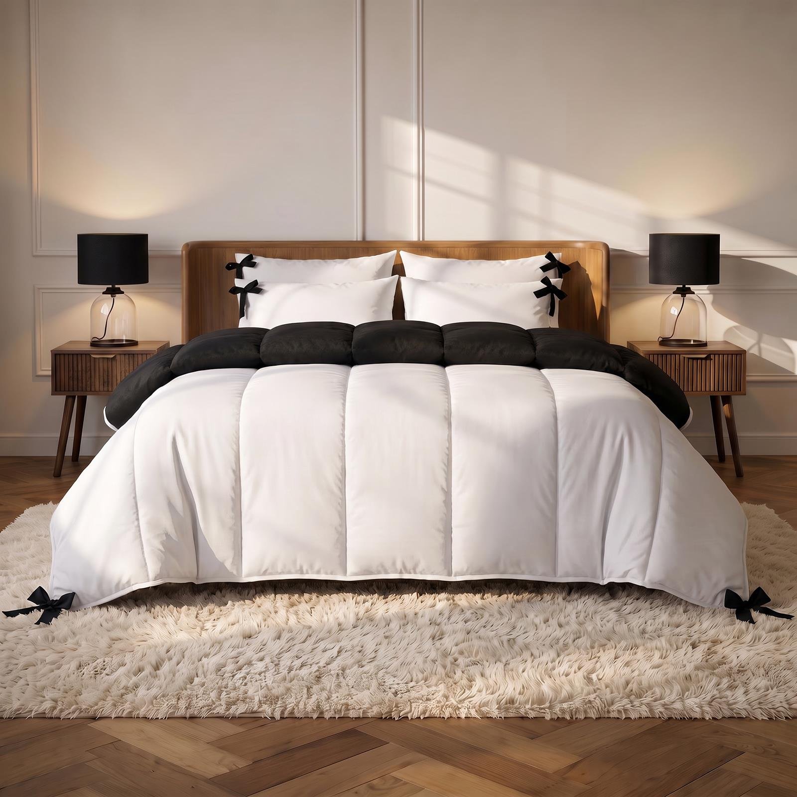 OHS Bow Corner Coverless 7.5 Tog Mono Duvet Set - Double - Image 2