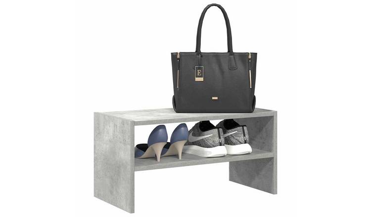 Walplus Engineered Wood Shoe Rack - Concrete Grey - 60 x 30 x 30.5 cm