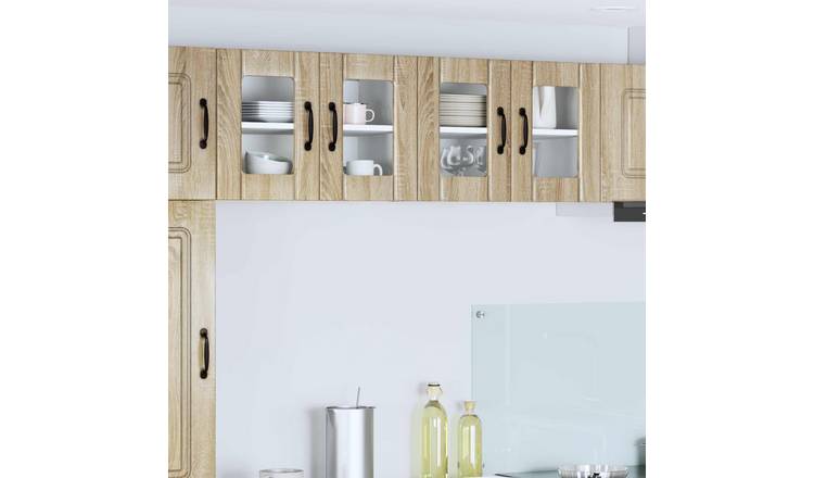 Walplus 2 Piece Engineered Wood Storage Cabinet Set - Sonoma Oak