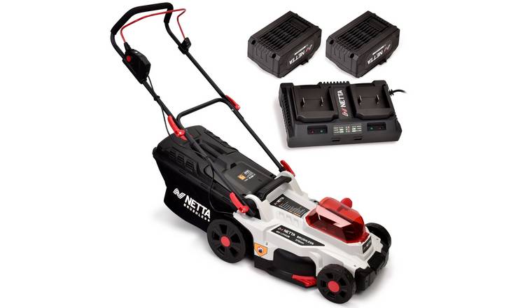 NETTA 40V Cordless Lawnmower with Battery and Charger - 37cm Cutting Width