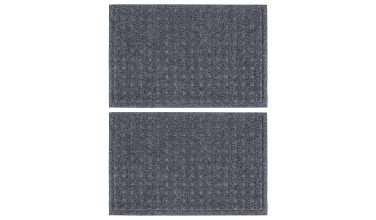 Nicola Spring Heavy Duty Dirt Trapper Door Mat - Grey - Pack of 2