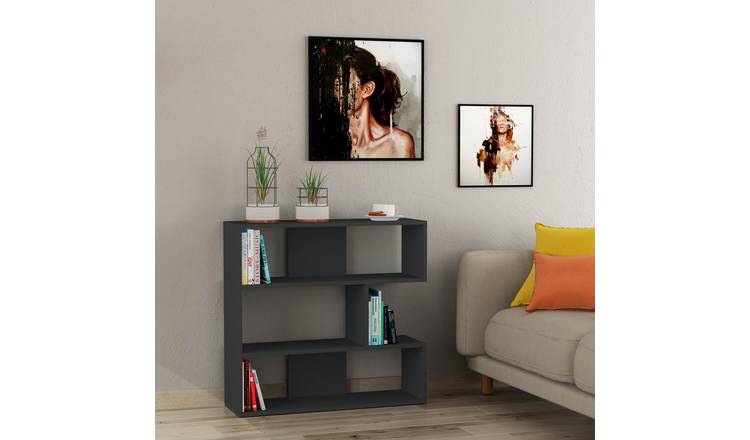 Decortie Molly Particleboard Bookcase - Anthracite Grey