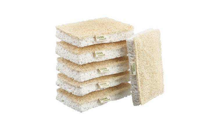 Cooks Professional Set of Biodegradable Eco Sponge Scourers - 6 Pack