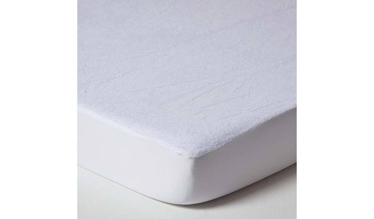 Homescapes Pack of 2 Waterproof Terry Towelling Mattress Protectors - Cot Bed