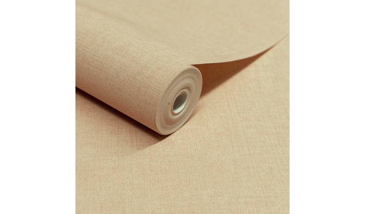 Grandeco Solena Brushed Check Weave Hessian Textured Wallpaper - Warm Taupe