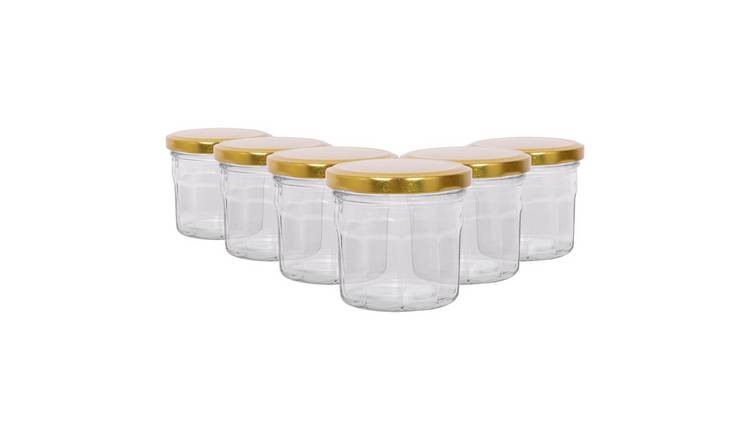 Argon Tableware Glass Jam Jars with Lids - Pack of 6